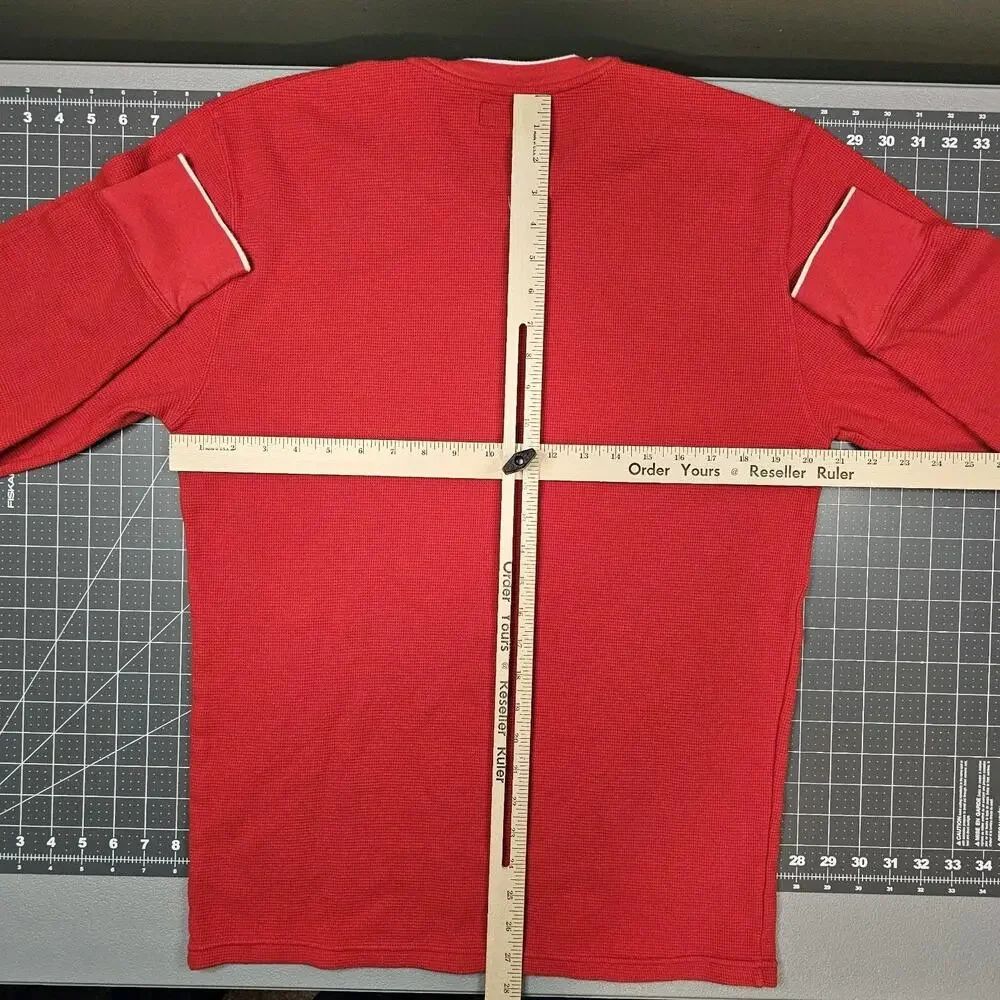 Polo Ralph Lauren Thermal Shirt XL Red V Neck Sleep Underwear Waffle Knit Pajama
